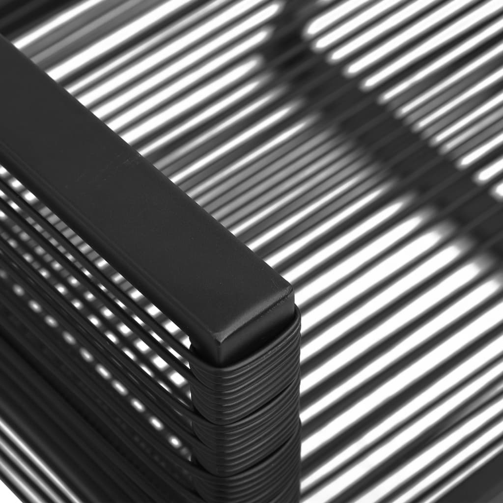 Sedie da Giardino 4 pz in Corda in Rattan Nero - homemem39