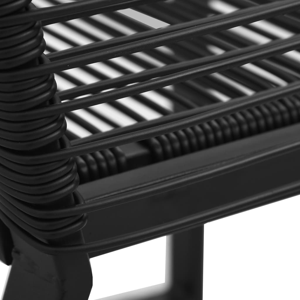 Sedie da Giardino 4 pz in Corda in Rattan Nero - homemem39