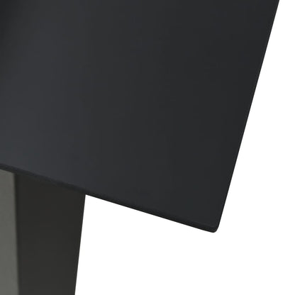 Tavolo da Giardino Nero 80x80x74 cm in Acciaio e Vetro | homemem39