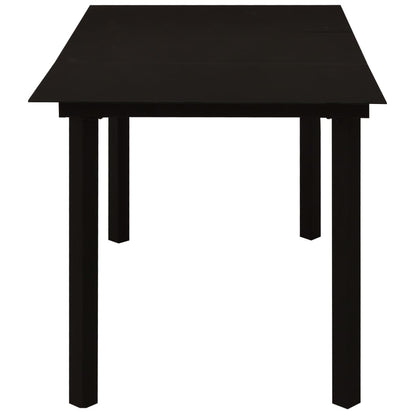 Tavolo da Giardino Nero 150x80x74 cm in Acciaio e Vetro | homemem39