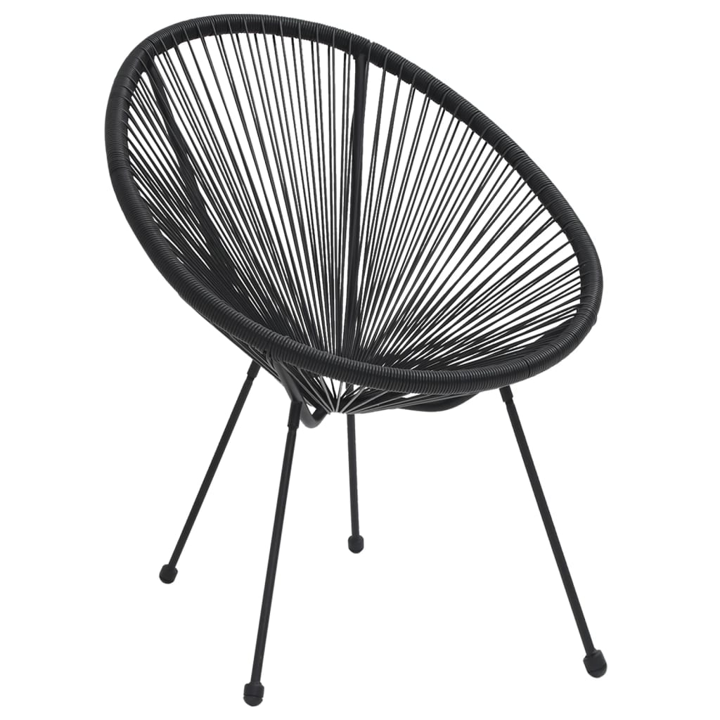 Sedie da Giardino Acapulco 2 pz in Rattan Nere - homemem39