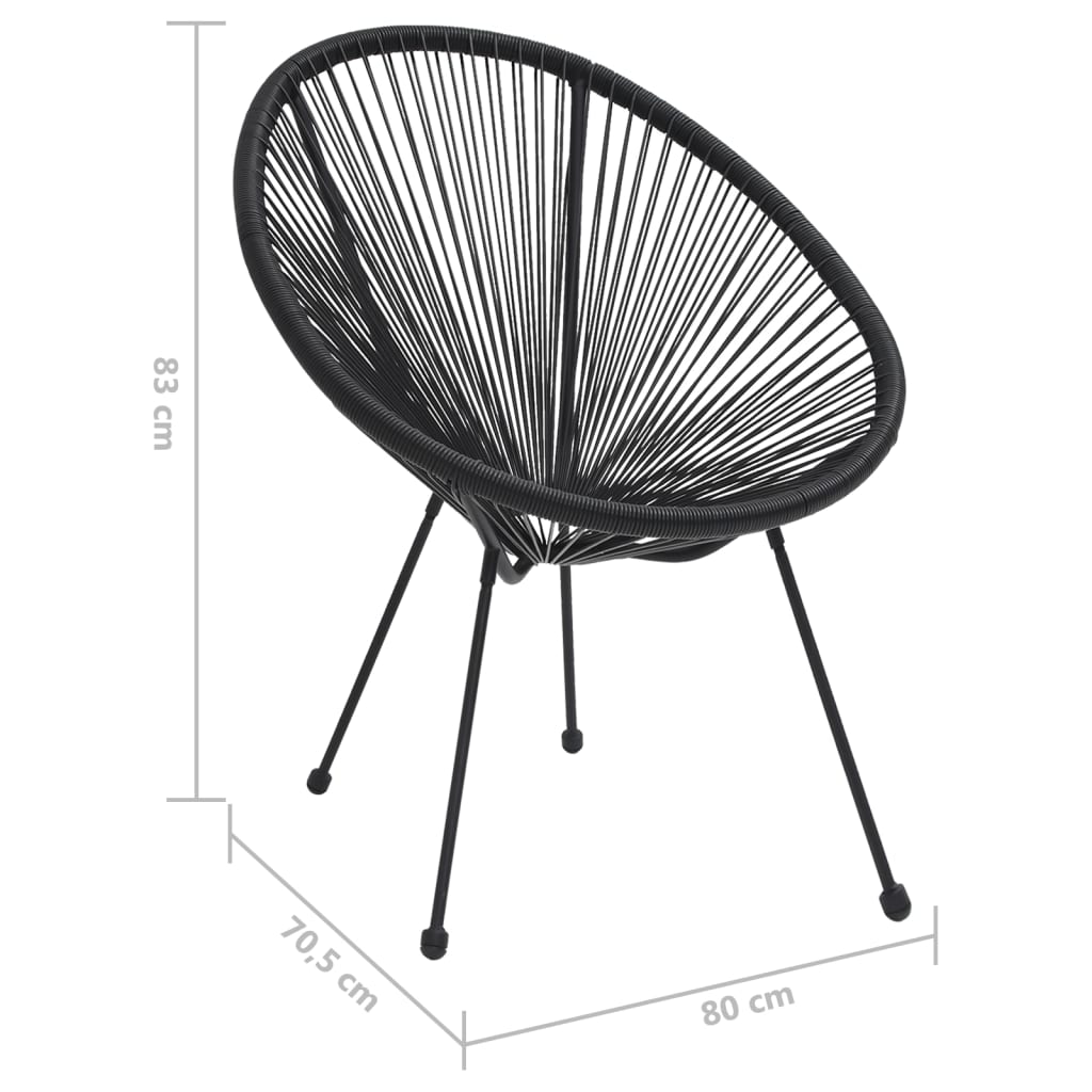 Sedie da Giardino Acapulco 2 pz in Rattan Nere - homemem39