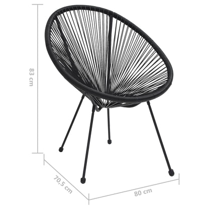 Sedie da Giardino Acapulco 2 pz in Rattan Nere - homemem39