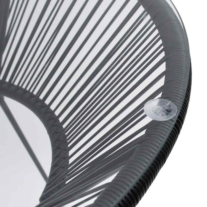 Tavolo da Pranzo per Giardino Nero Ø70x74 cm in Rattan e Vetro | homemem39