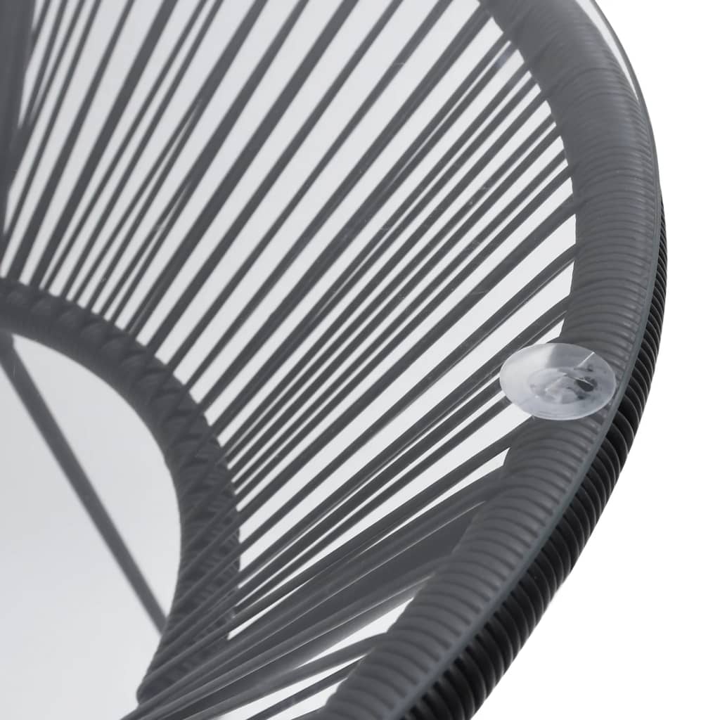 Tavolo da Pranzo per Giardino Nero Ø70x74 cm in Rattan e Vetro - homemem39