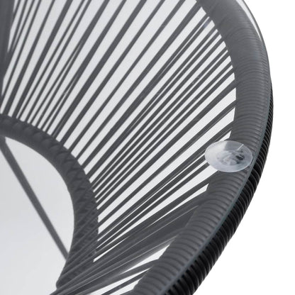 Tavolo da Pranzo per Giardino Nero Ø70x74 cm in Rattan e Vetro - homemem39