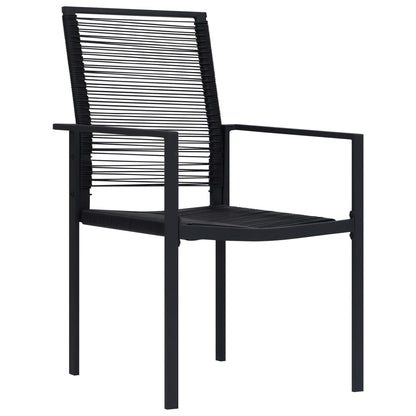 Garden Chairs 2 pcs in Black PVC Rattan