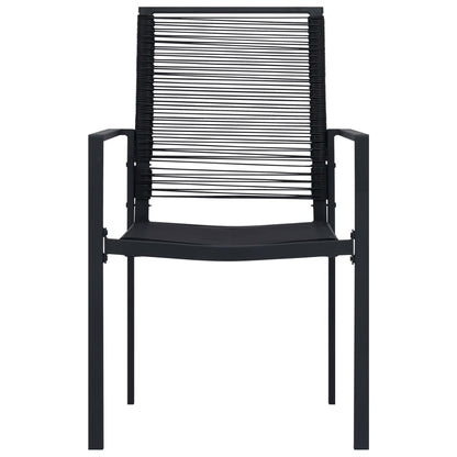 Garden Chairs 2 pcs in Black PVC Rattan