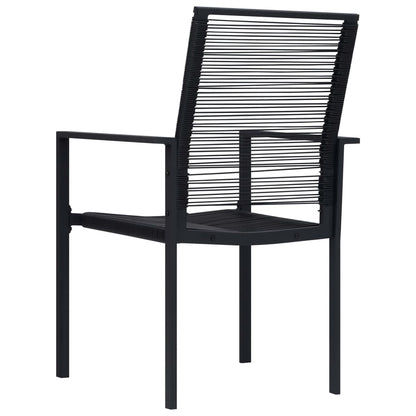 Garden Chairs 2 pcs in Black PVC Rattan