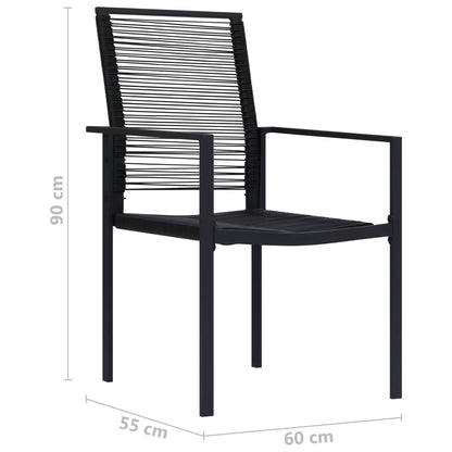 Garden Chairs 2 pcs in Black PVC Rattan