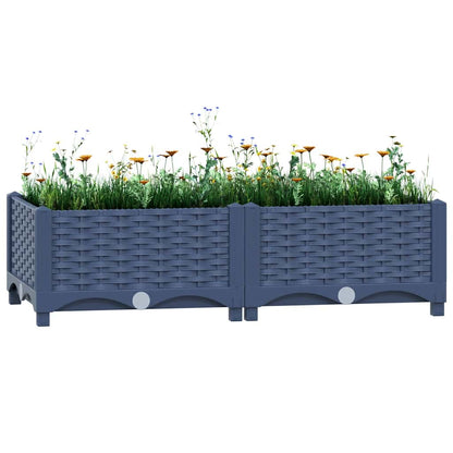 Fioriera Rialzata 80x40x23 cm in Polipropilene - homemem39