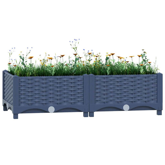 Fioriera Rialzata 80x40x23 cm in Polipropilene - homemem39