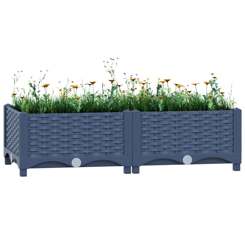 Fioriera Rialzata 80x40x23 cm in Polipropilene - homemem39