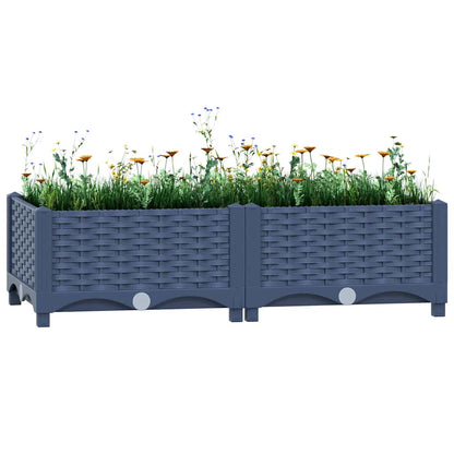 Fioriera Rialzata 80x40x23 cm in Polipropilene - homemem39