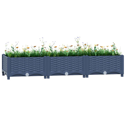 Fioriera Rialzata 120x40x23 cm in Polipropilene - homemem39