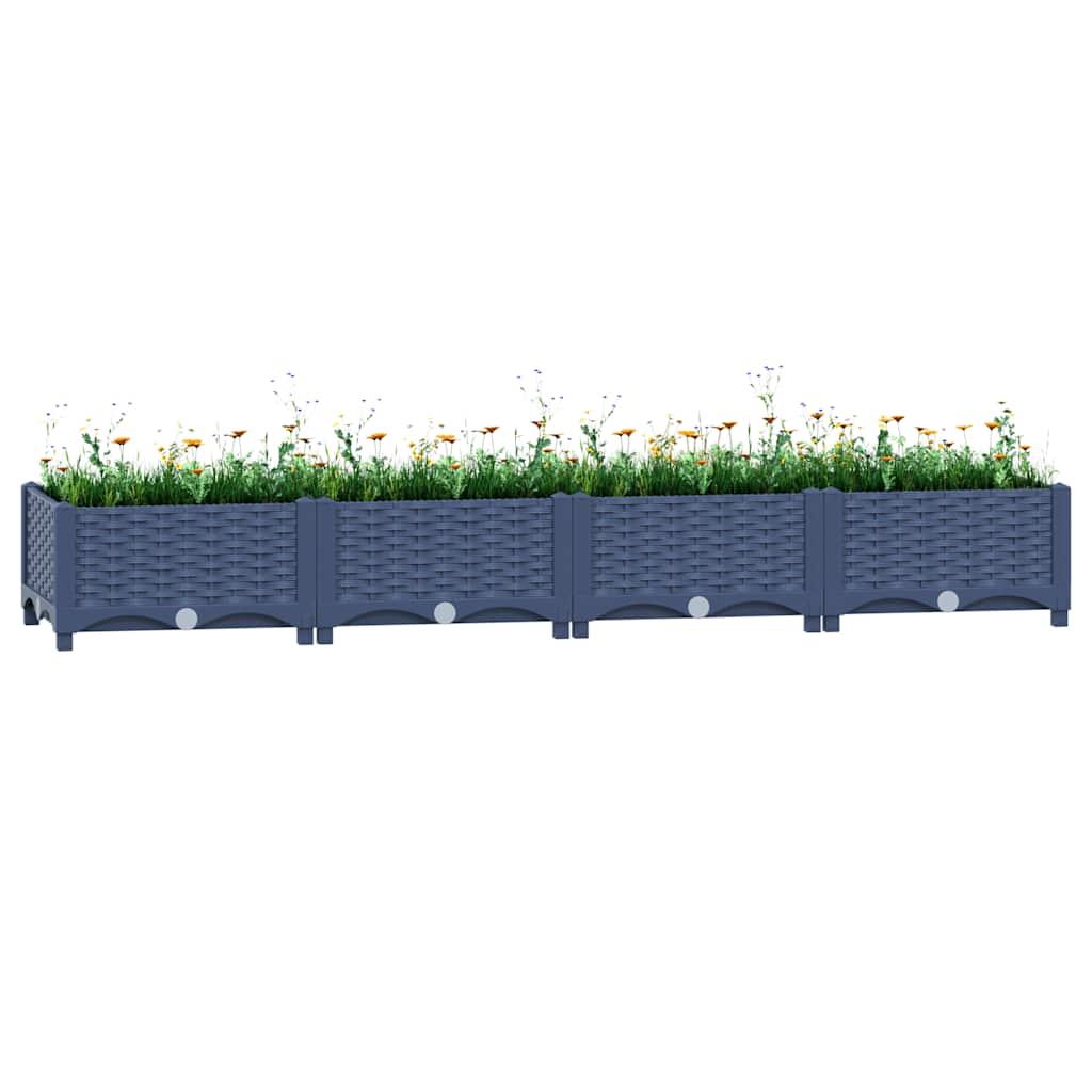 Fioriera Rialzata 160x40x23 cm in Polipropilene - homemem39