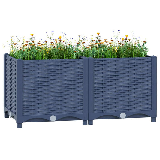 Fioriera Rialzata 80x40x38 cm in Polipropilene - homemem39