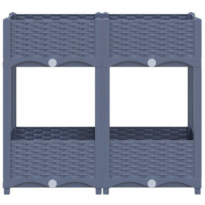 Fioriera Rialzata 80x40x71 cm in Polipropilene - homemem39