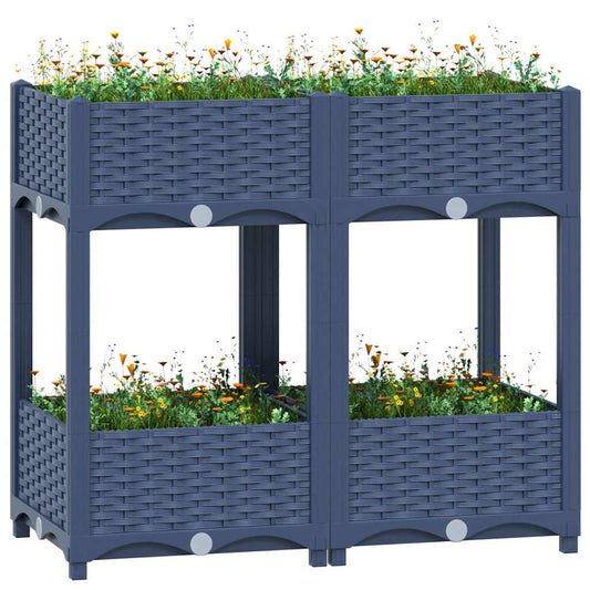 Fioriera Rialzata 80x40x71 cm in Polipropilene - homemem39
