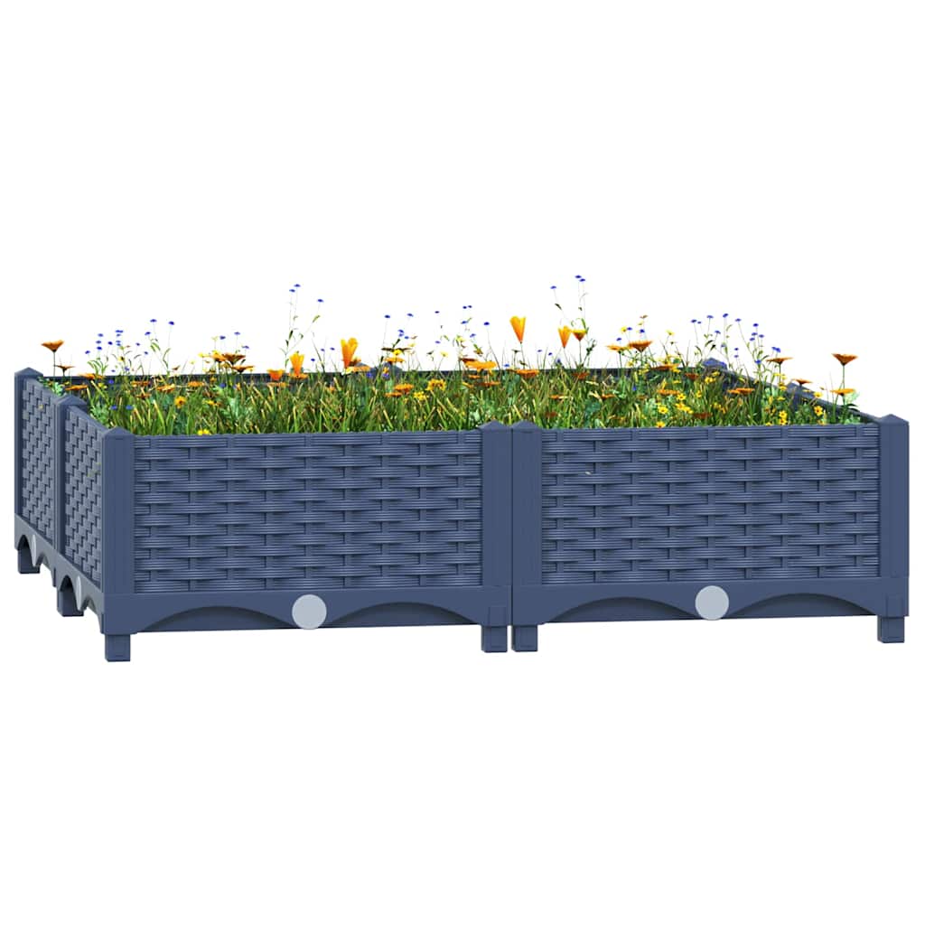 Fioriera Rialzata 80x80x23 cm in Polipropilene | homemem39