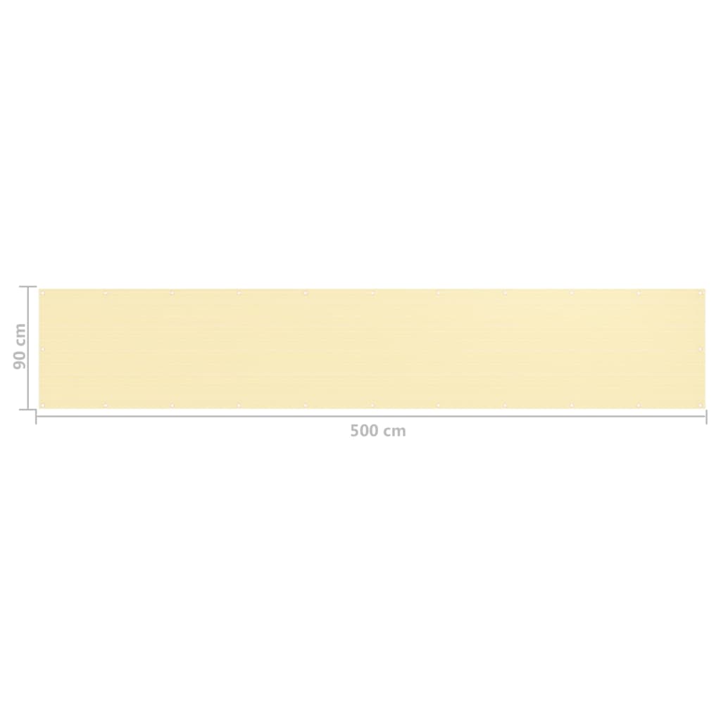 Schermo Frangivista per Balcone Beige 90x500 cm in HDPE - homemem39