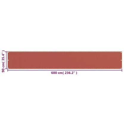 Paravento da Balcone Terracotta 90x600 cm in HDPE - homemem39