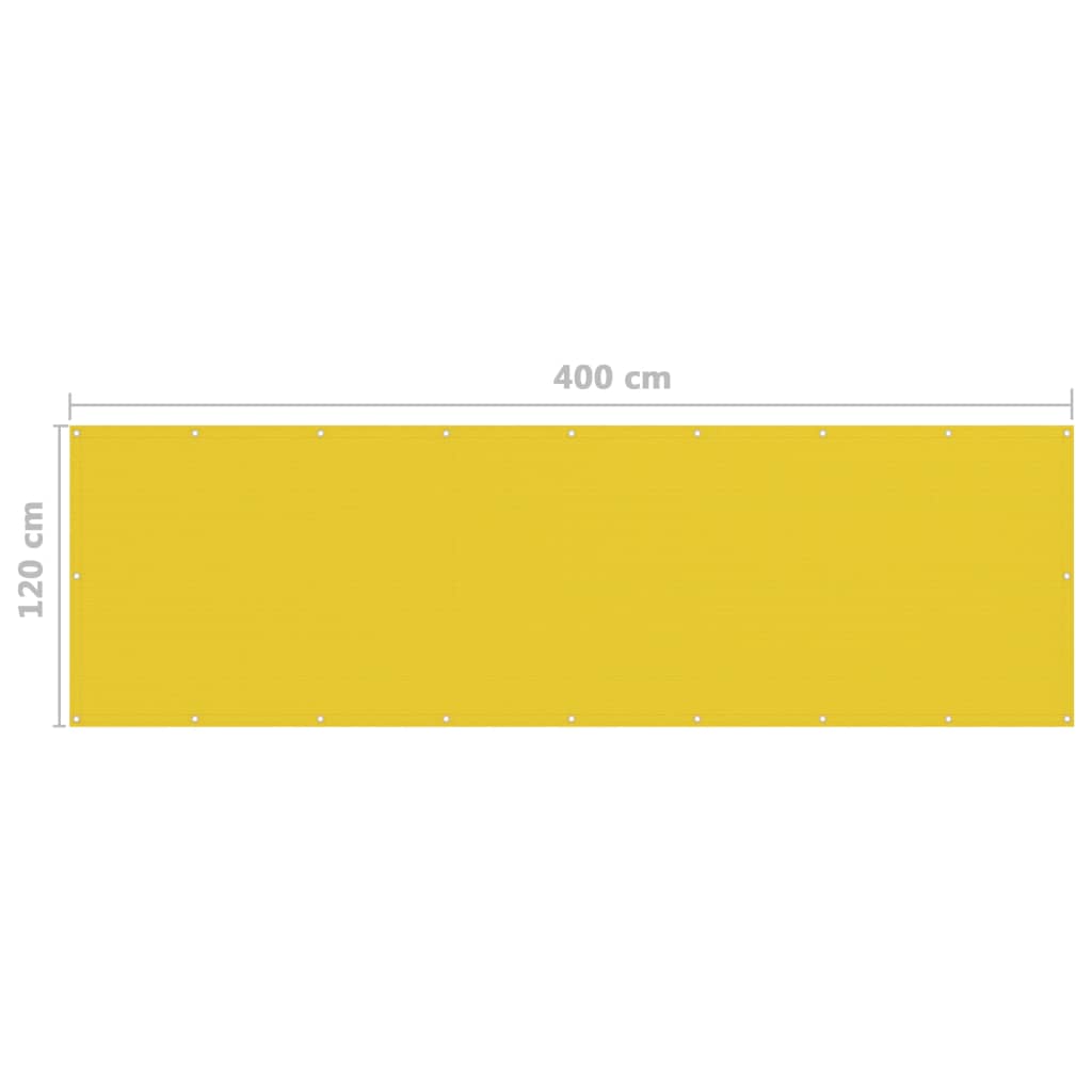 Paravento da Balcone Giallo 120x400 cm in HDPE - homemem39