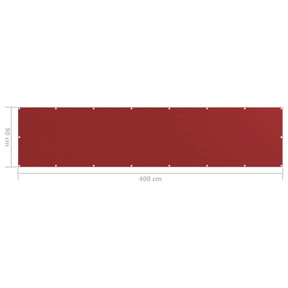 Paravento da Balcone Rosso 90x400 cm in HDPE - homemem39