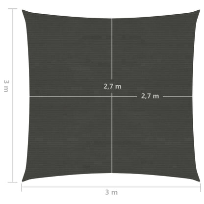 Vela Parasole 160 g/m² Antracite 3x3 m in HDPE - homemem39