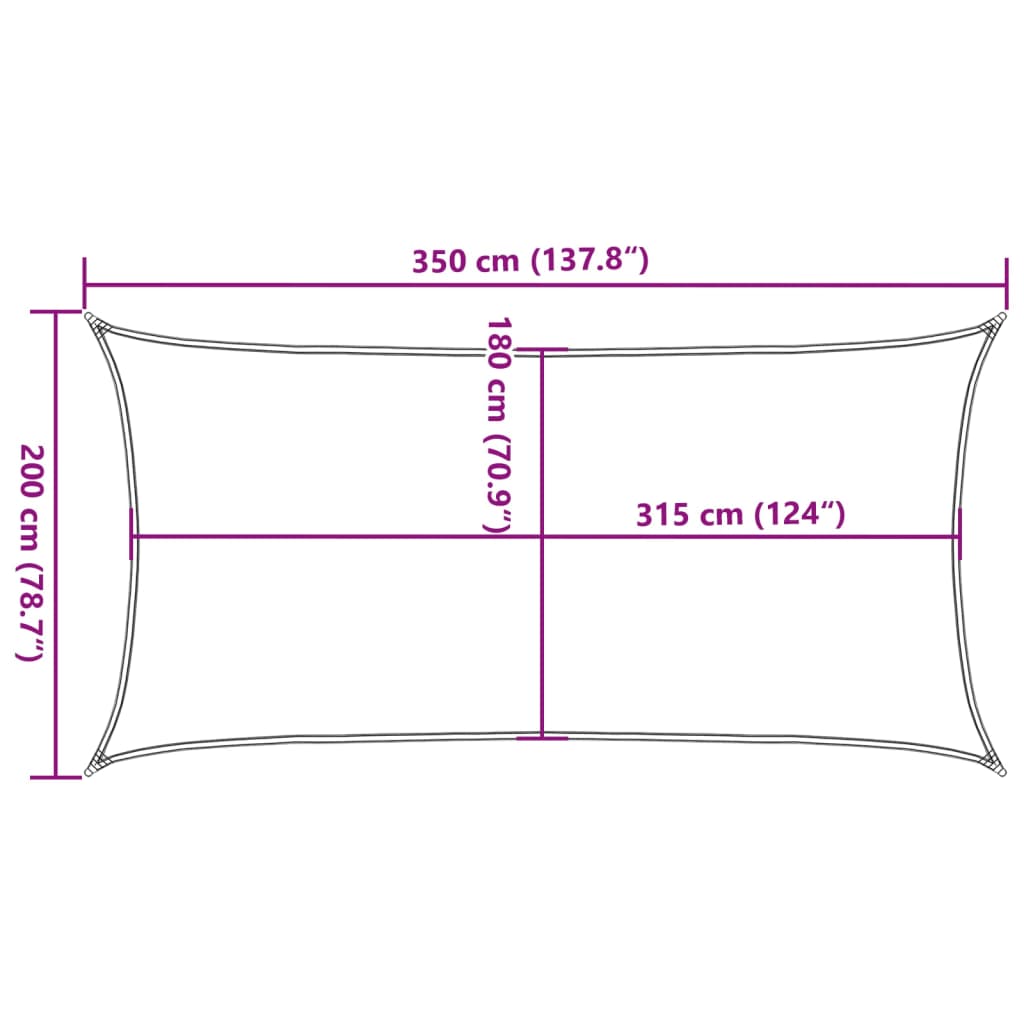 Vela Parasole in HDPE 2x3,5 m Antracite | homemem39