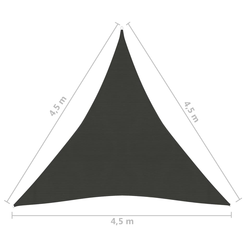 Vela Parasole 160 g/m² Antracite 4,5x4,5x4,5 m in HDPE - homemem39