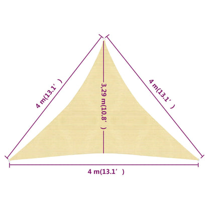 Vela Parasole 160 g/m² Beige 4x4x4 m in HDPE - homemem39