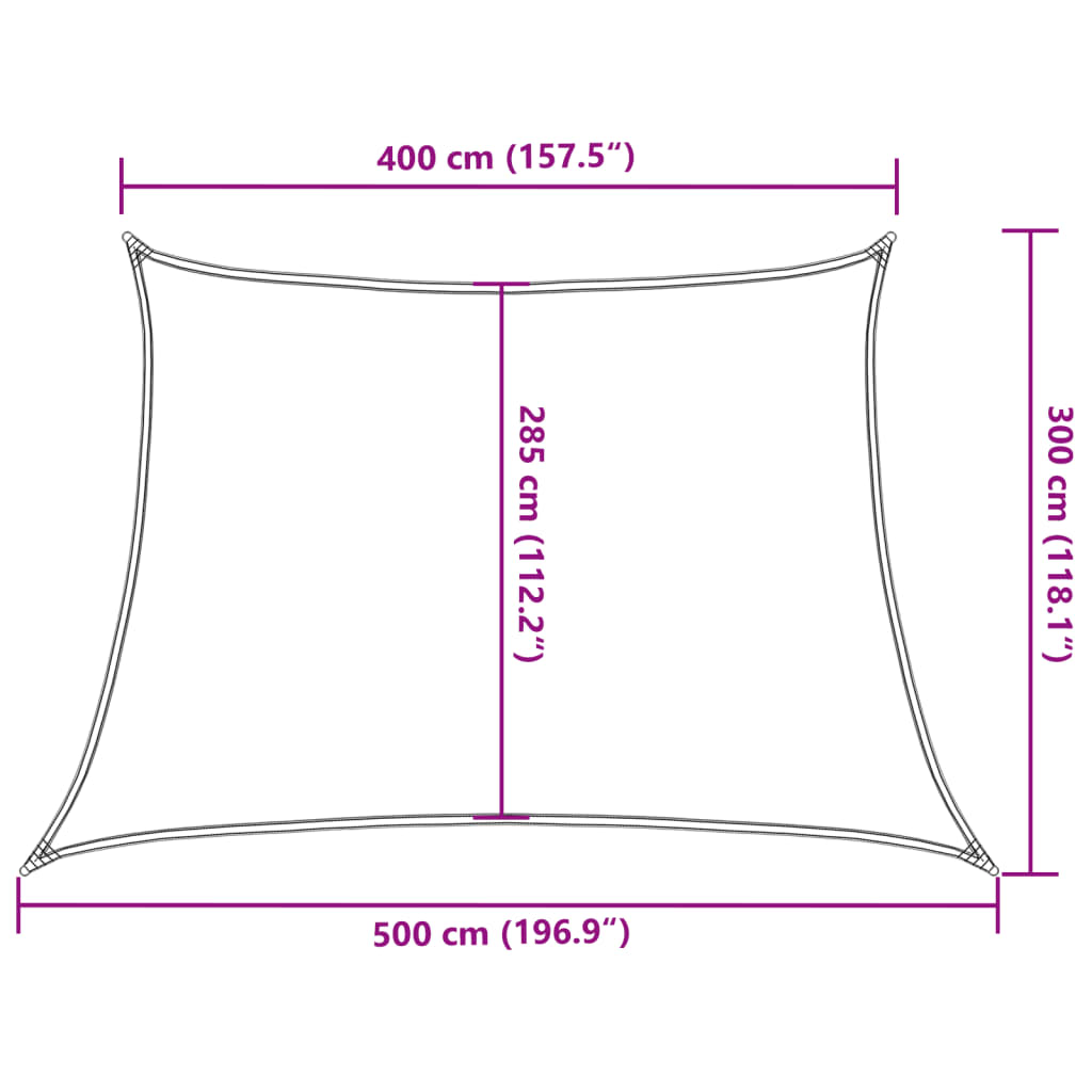 Vela Parasole 160 g/m² Beige 4/5x3 m in HDPE - homemem39