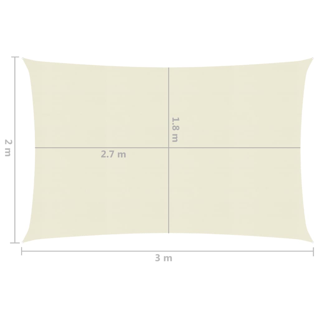 Parasol sail 160 g/m² Cream 2x3 m in HDPE