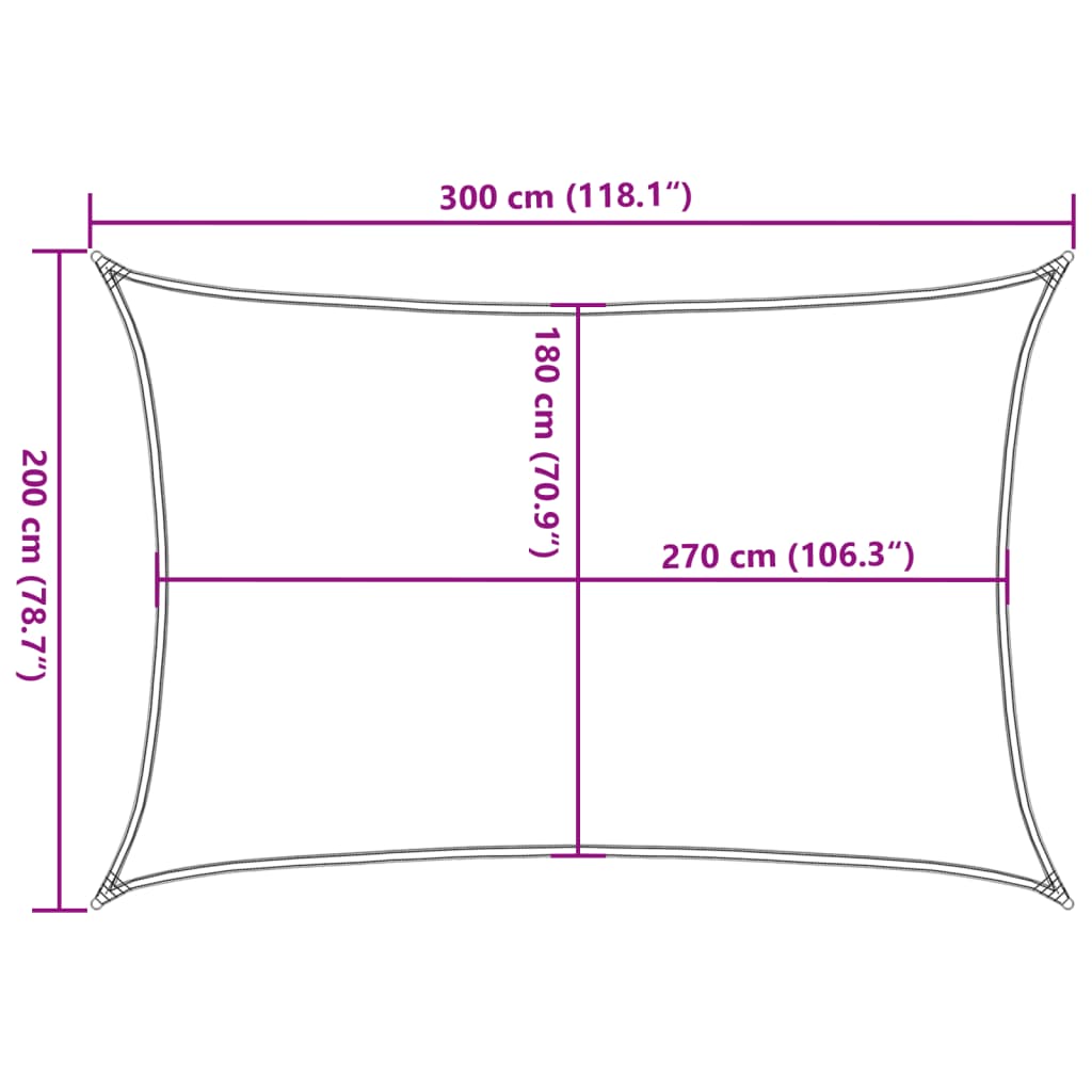 Vela Parasole 160 g/m² Crema 2x3 m in HDPE - homemem39