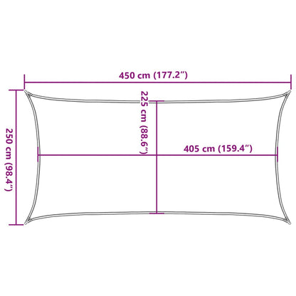 Vela Parasole 160 g/m² Crema 2,5x4,5 m in HDPE - homemem39