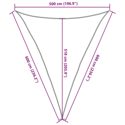 Parasol sail 160 g/m² Cream 5x6x6 m in HDPE