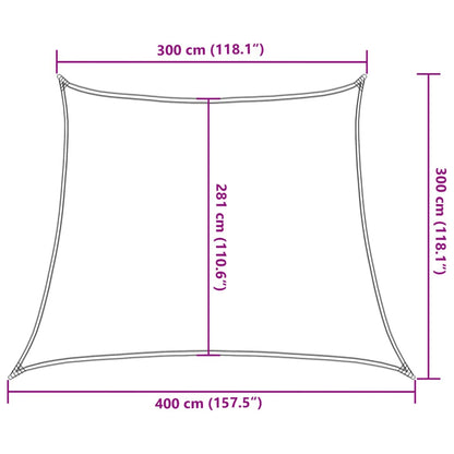 Parasol sail 160 g/m² Cream 3/4x3 m in HDPE