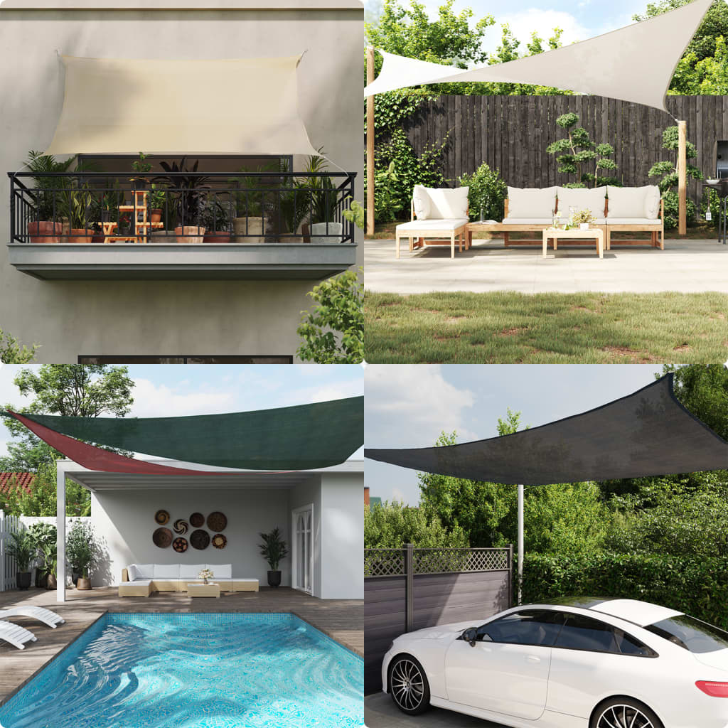 Sunshade Sail 160 g/m² White 2.5x4.5 m in HDPE