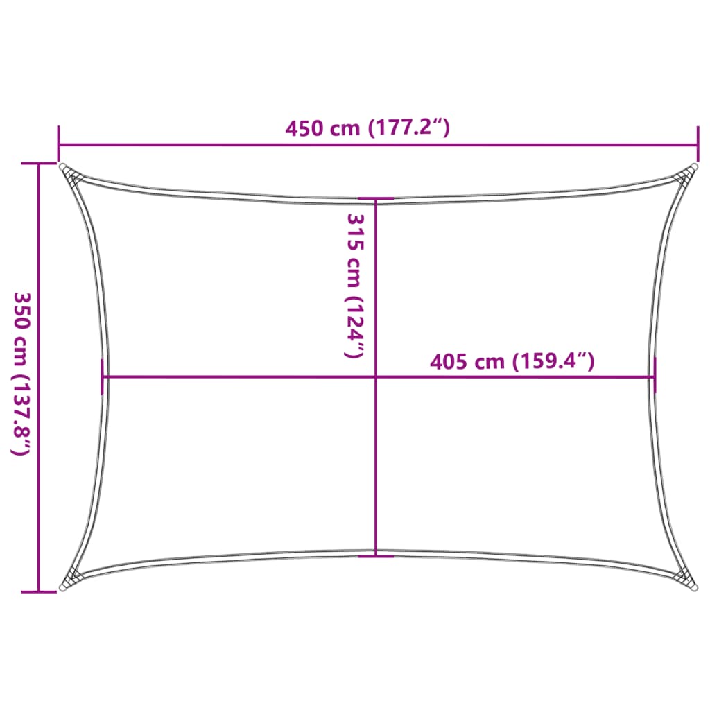 Vela Parasole 160 g/m² Bianca 3,5x4,5 m in HDPE - homemem39
