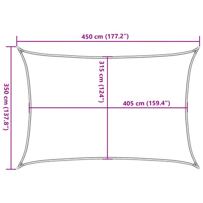 Vela Parasole 160 g/m² Bianca 3,5x4,5 m in HDPE - homemem39