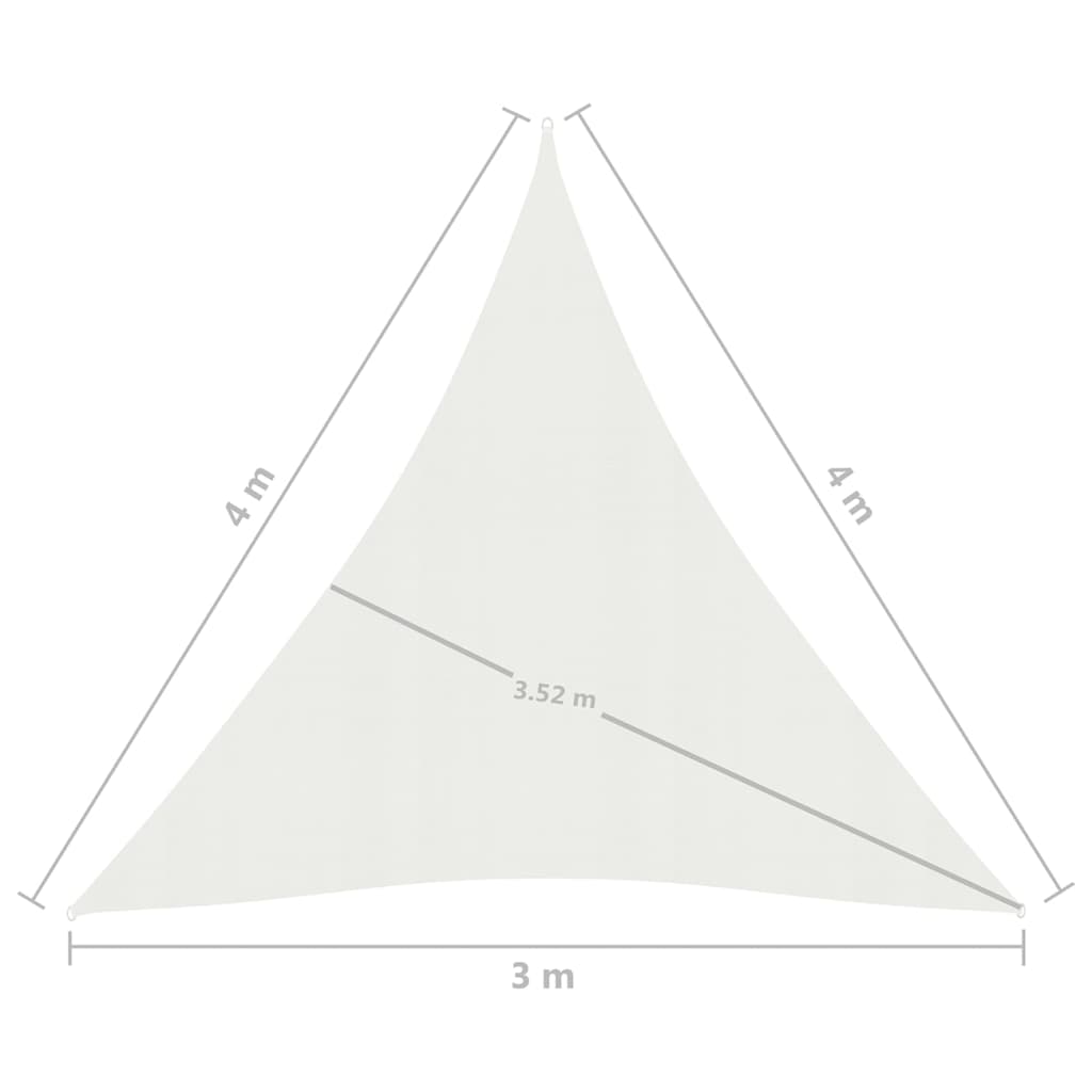 Sunshade Sail 160 g/m² White 3x4x4 m in HDPE