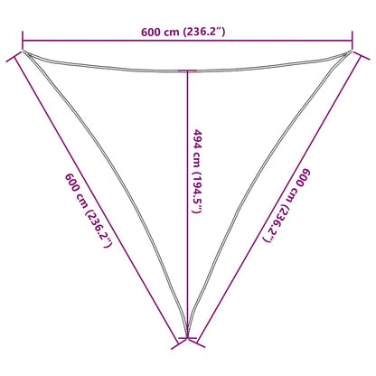 Vela Parasole 160 g/m² Bianca 6x6x6 m in HDPE