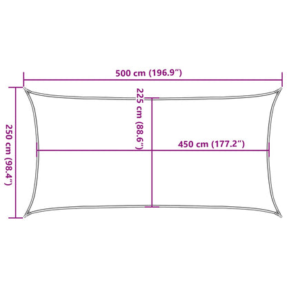 Vela Parasole 160 g/m² Terracotta 2,5x5 m in HDPE | homemem39