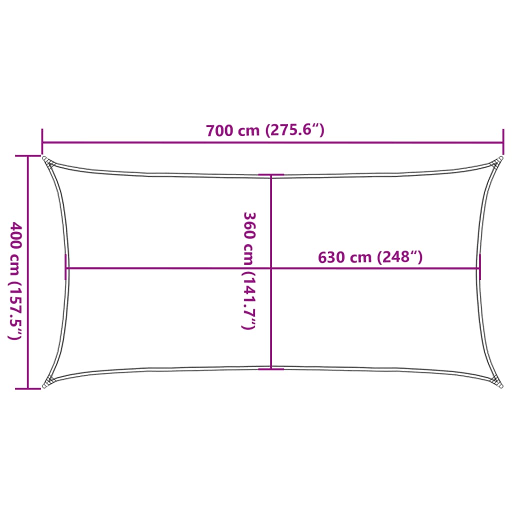 Vela Parasole 160 g/m² Terracotta 4x7 m in HDPE | homemem39