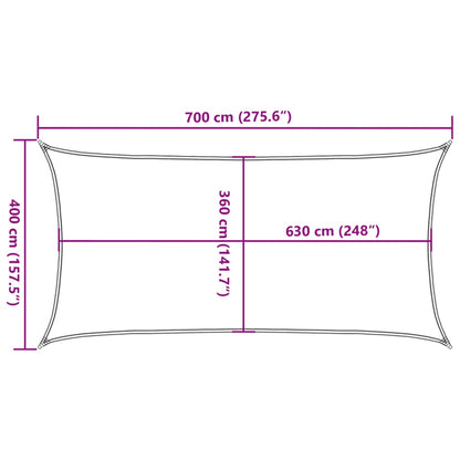 Vela Parasole 160 g/m² Terracotta 4x7 m in HDPE | homemem39