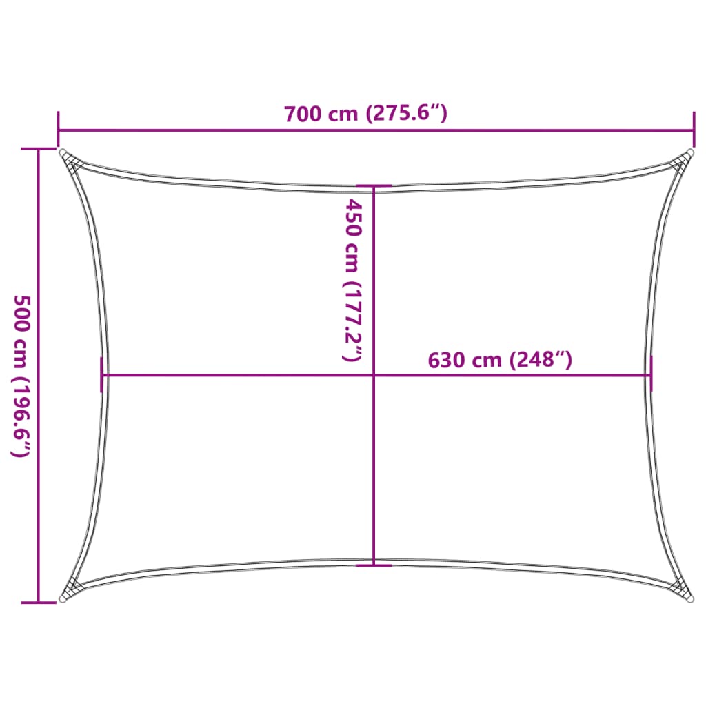 Vela Parasole 160 g/m² Terracotta 5x7 m in HDPE | homemem39