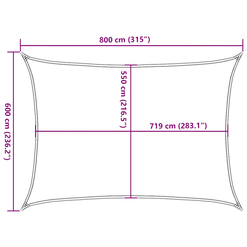 Vela Parasole 160 g/m² Tortora 6x8 m in HDPE | homemem39