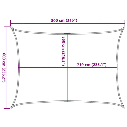 Vela Parasole 160 g/m² Tortora 6x8 m in HDPE | homemem39
