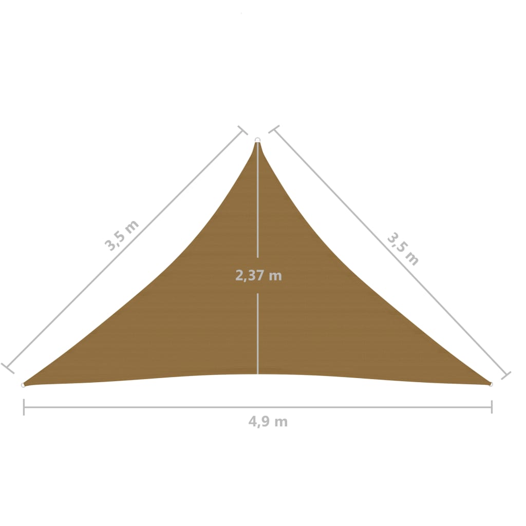 Vela Parasole 160 g/m² Talpa 3,5x3,5x4,9 m in HDPE - homemem39